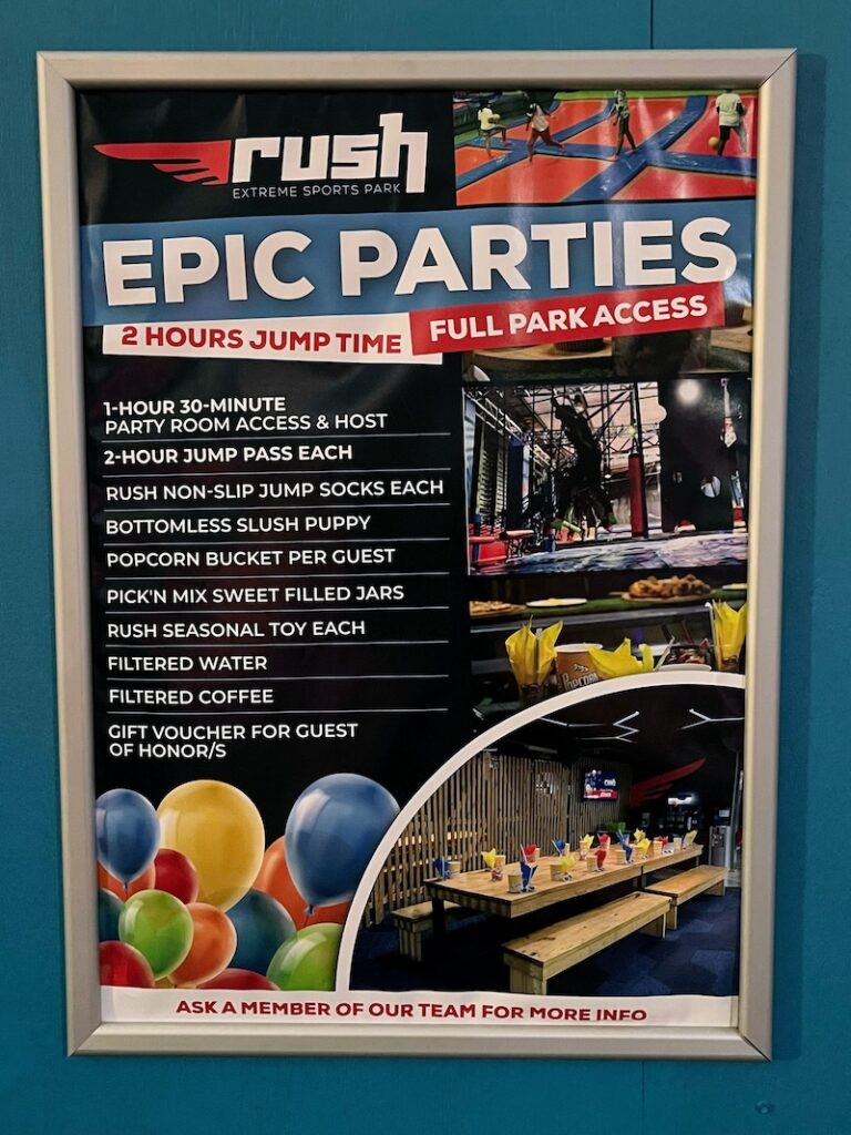 Rush Epic Parties Sign